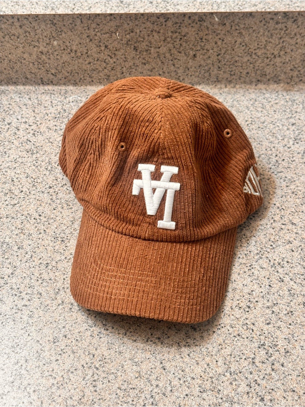 Kill The Hype: LA Corduroy Brown Baseball Cap with White Embroidered Logo